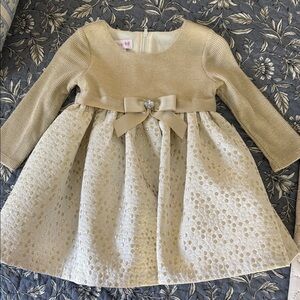 Bonnie Baby Gold and Cream Formal Dress